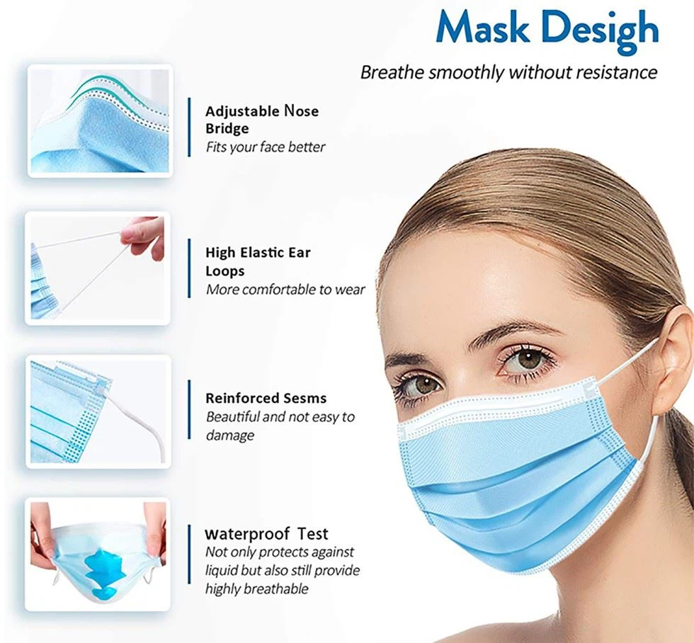 3 ply surgical mask medical disposable face mask