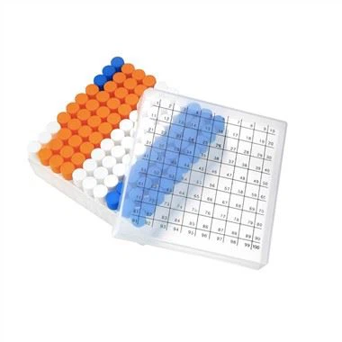 Caixa de armazenamento de tubo criovial de plástico de laboratório de 81 poços com tampa