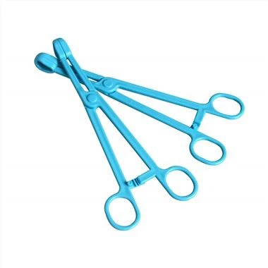 Pinça hemostática médica descartável de plástico